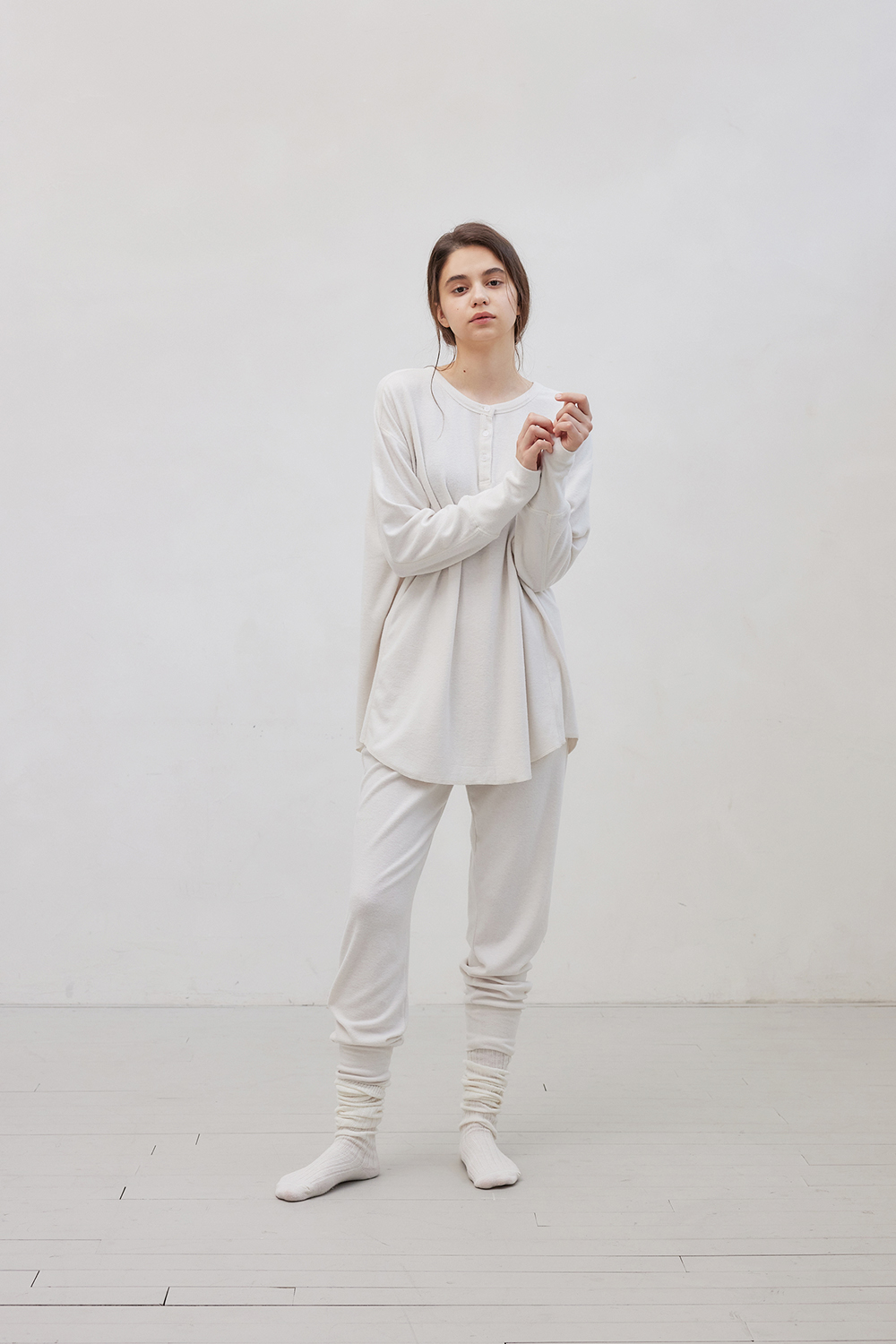 Fluffy pajamas_cream white set